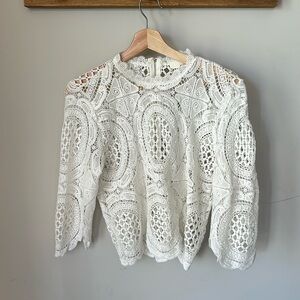 NWOT Sans Souci Women’s Lace Blouse - size SM